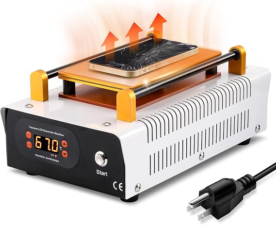 7in Lcd Screen Separator Machine with Built-in Vacuum Pump, Screen Repair Separating Machine for Mobile Phones, Fast Heat Plate Touch Screen Removal Tool with Led Digital Display 110V