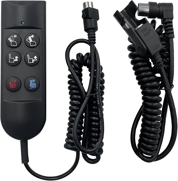 6 Button 5 Pin Remote ZK756HCL Replacement for Lift Chair Power Recliner | Replacing Golden PR-502 and PR-505,With Hook and Extension Cable, Electric Sofa Hand Control Replacement