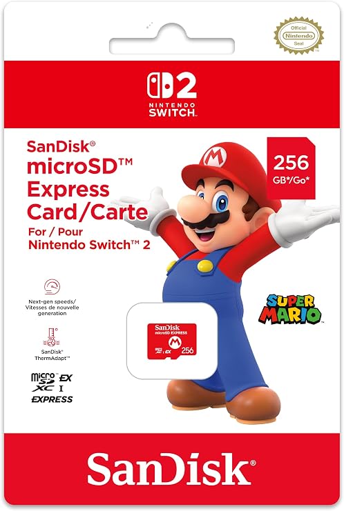 Nintendo Switch 2 Micro Sd Card Sandisk - Mario 256gb