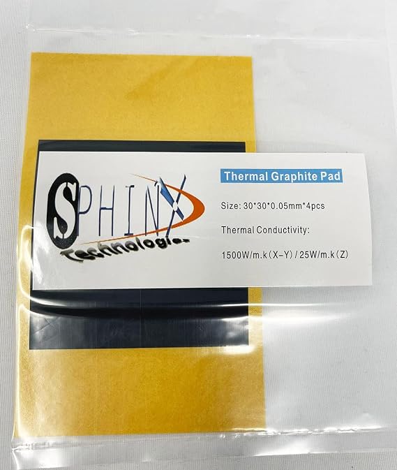 SPHINX Lot of 4X 30x30mm IC Graphite Thermal Pad Alternative to Paste for Laptop and PC