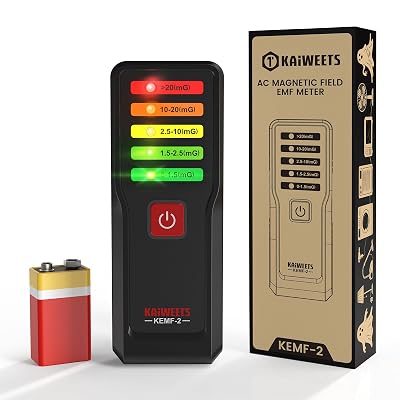 KAIWEETS Magnetic Field EMF Meter, Ghost Hunting Detector, Handheld Electromagnetic Paranormal Investigation Equipment with 5 Level LED Lights, EMF Reader for Home, Office, Outdoor Inspection