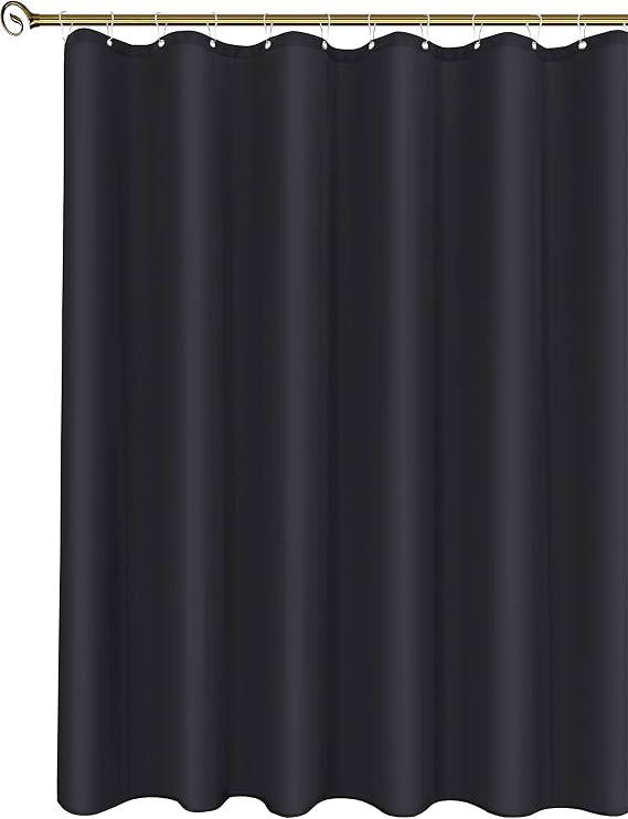 Fabric Shower Curtain Liner 36"W x 72"L-Black Narrow Stall Shower Liners