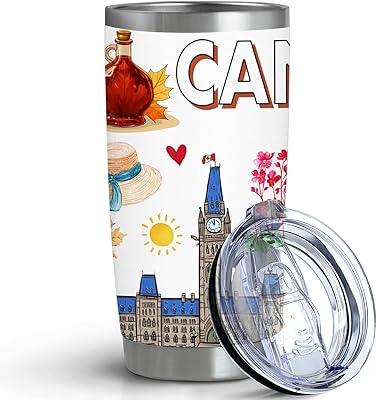 Country Travel Mug for Country Lover,20oz Double Wall Tumbler Vacuum Insulated Stainless Steel Coffee Cups Canada
