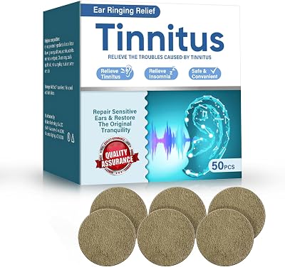 Tinnitus Relief for Ringing Ears, Tinnitus Relief Patches, 50Pcs Support Ear Noise and Buzzing Relief, Natural Herbal Formula Protect Ear Health, Improve Hearing Comfort, Long-Lasting Reduce Ringing