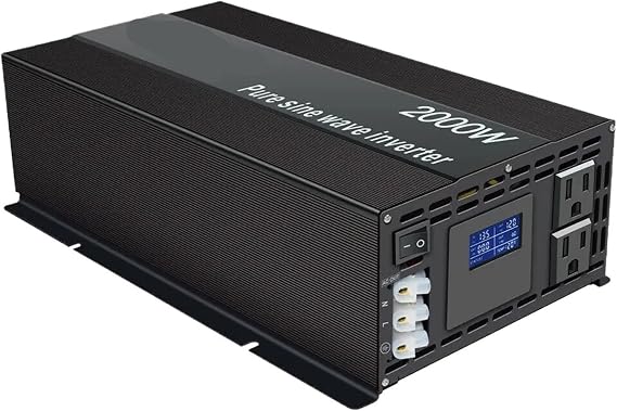 2000W Pure Sine Wave Inverter 12V/24V/36V/48V DC to 120V/220V/240V AC Solar Panel Power Supply Inverter Battery Bank Converter(24V,110V)