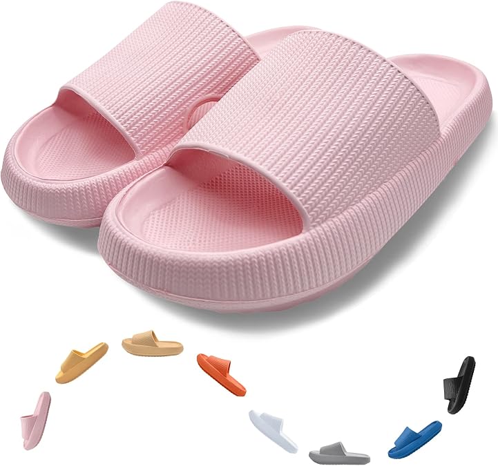 Pillow Slippers for Women Men, Thick Sole Casual Massage Shower Indoor Outdoor, EVA Non Slip Pillow Slides Sandals, Quick Drying Open Toe Spa Bath Pool