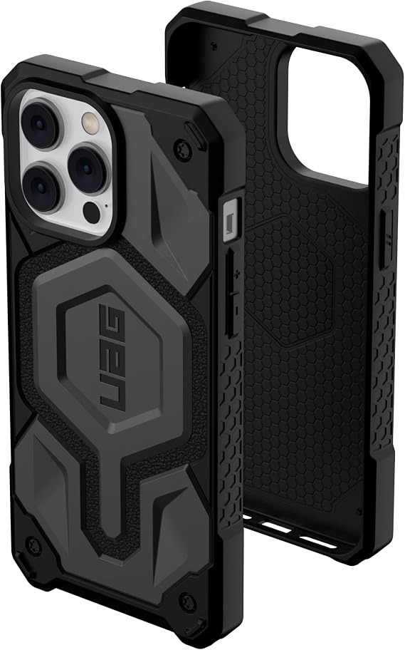URBAN ARMOR GEAR UAG Designed for iPhone 14 Pro Max Case Silver 6.7" Monarch Pro Build-in Magnet Compatible with MagSafe Charging Rugged Shockproof Dropproof Premium Protective Cover