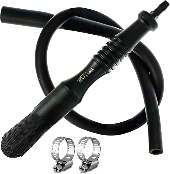 Flow-Thru Automotive Grade Parts Washer Brush with 28-Inch Hose Cleaning Tool for Precision Parts Washing Compatible with Parts Washer Nozzle, Ensures Efficient Cleaning