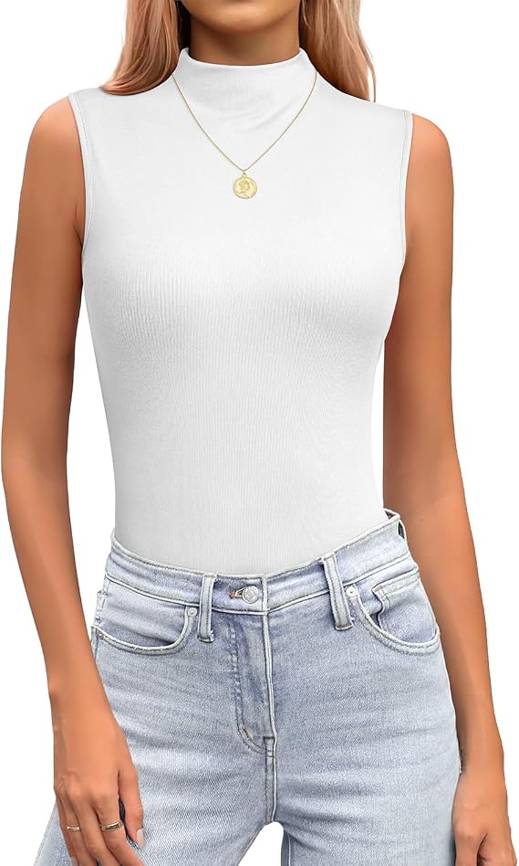 JUSTFASHIONNOW Mock Turtleneck Sleeveless Top Cowl High Neck Tank Top 2026 | Stretchy Relax Fit, Dressy Casual, Layer Tank, Trendy 2026, All-Season, Fall Clothes
