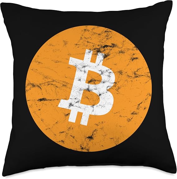 Bitcoin Logo distressed Throw Pillow