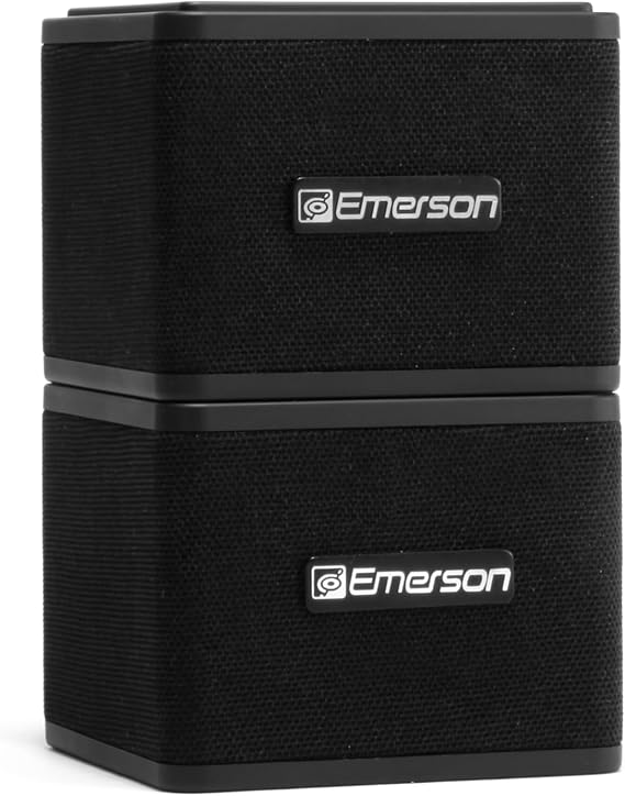 Emerson EAS-3006-BK Sound Blox Wireless Magnetic Stackable Bluetooth Speakers, Instant Connect, Multi-Room Audio, USB-C Charging, Built-in Subwoofer