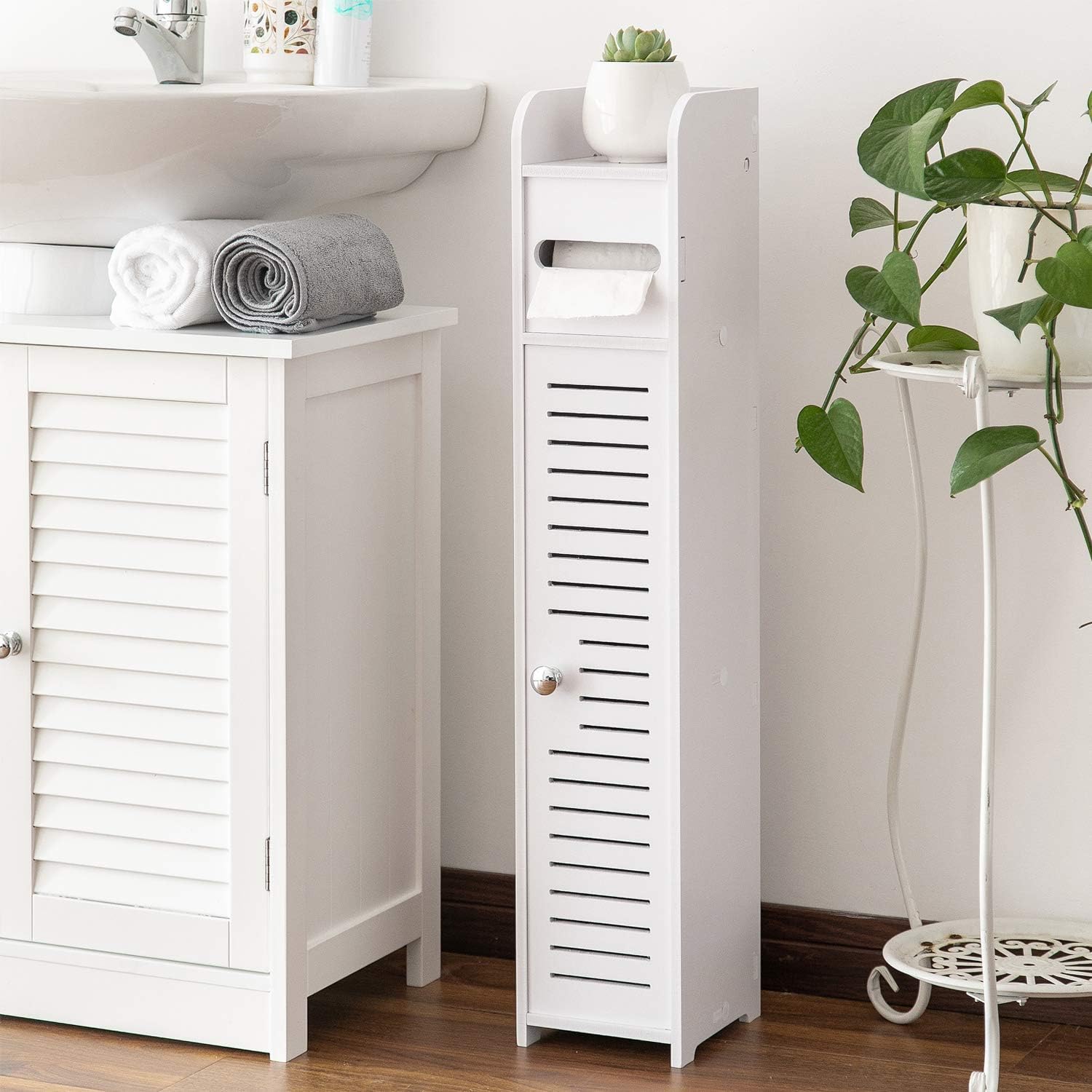 Gap Storage, 5.9 inches 15 cm, Toilet Paper Stocker, Gap Storage, Waterproof, Suitable for Small Toilets, Multi-functional Toilet Storage Rack, Adjustable Shelf, Enough Storage Space, Sanitary Rack,