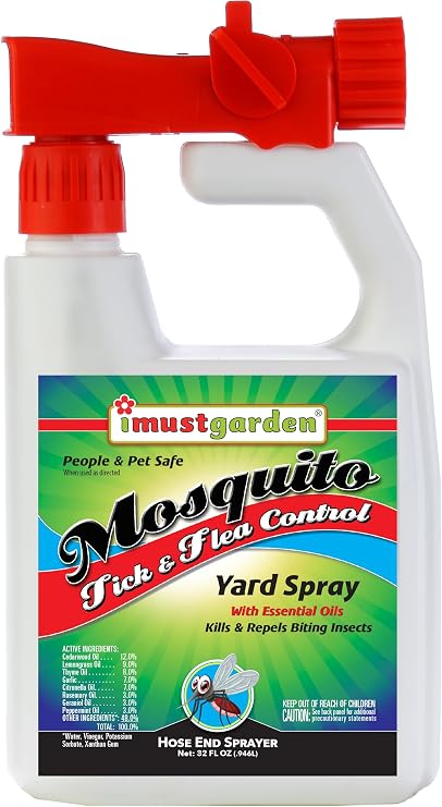 I Must Garden Yard Spray for Mosquitos/Ticks/Fleas, Pet Safe, 32oz Hose-end
