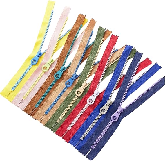 Colorful Resin Plastic Zippers8pcs #5 Close-end Non Separating Zipper | for Purses Bags Pockets Handbags DIY Sewing Craft Mixed 8 Colors Resin Zippers 30cm 11.8inch