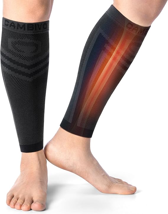CAMBIVO Calf Compression Sleeve Men & Women- Shin Splint Brace Support for Legs Pain Relief, Varicose Vein Treatment