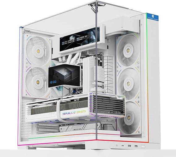 Thermalright TR A70 White PC Case in White Expandable with Vertical GPU Mount & Type-C Interface High-throughput Ventilation Stable Structure Universally Suitable for Gaming and Rendering