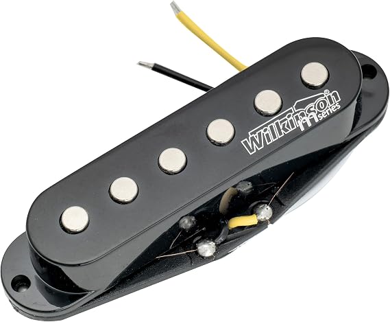 Wilkinson High Output Ceramic ST Single Coil Bridge Pickup for Strat Style Electric Guitar, Black