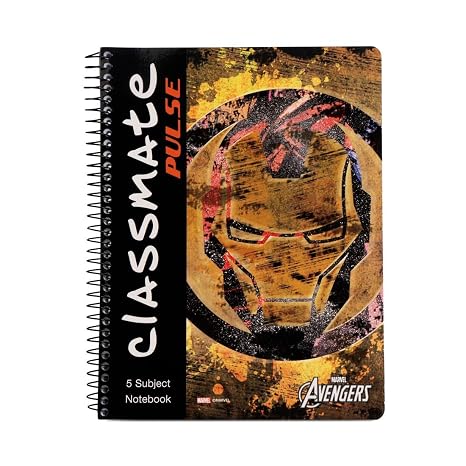Classmate Soft Cover 5 Subject Spiral Binding Notebook, Single Line, 250 Pages
