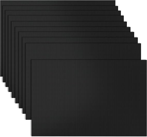 10-Pack Poster Board 24x36 Corrugated Plastic Sheets - 4mm, Extra Large Waterproof Blank Yard Sign for DIY Projects, Printing, Crafts, Presentations, Outdoor Displays, Signs - Black