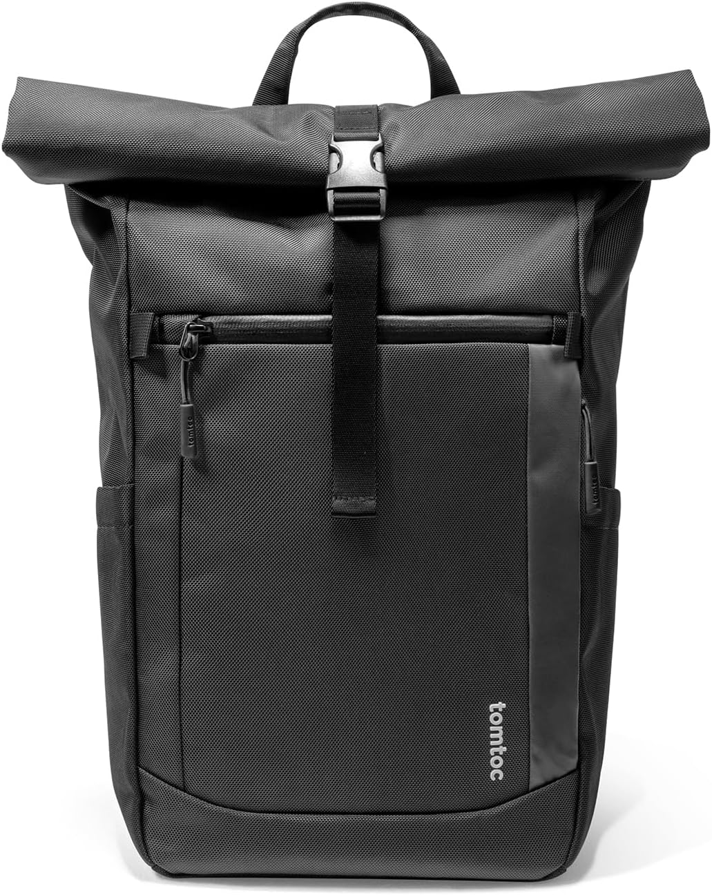 tomtoc Rolltop Sırt Çantası Erkek Kadın için 25L–30L, Su Geçirmez Okul ve Günlük Sırt Çantası, 17,3 inç Laptop Bölmeli Büyük Seyahat Backpack, Üniversite İş Bisiklet Seyahat Yürüyüş, Siyah