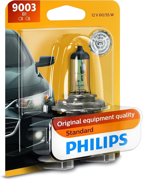 Philips 9003B1 Standard Halogen Replacement Headlight Bulb, 1 Pack