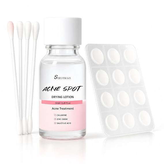 Premium Drying Lotion with Swab, Overnight Solution For Face and Body, Dry Out Pimples, Blemishes, Zits And Clean Pores, 12ml / 0.41 FlOz