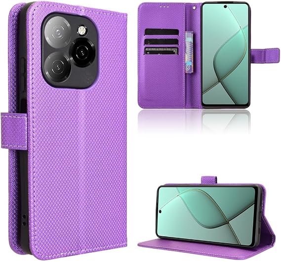 Compatible with Tecno Spark 20 Pro 5G Leather Case Cover,PU Leather flip Cover Compatible with Tecno Spark 20 Pro 5G KJ8 Case Cover Purple