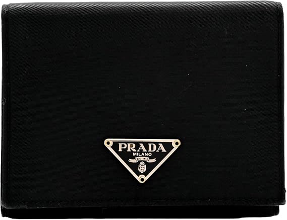 Prada Bifold Compact Nylon Wallet, Black