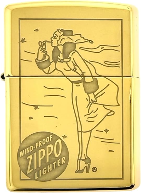 Zippo Custom Personalized Classic Windy Girl Windproof Oil Lighters - Engraving - Christmas, Halloween & Valentines Day Gift (High Polish Gold)