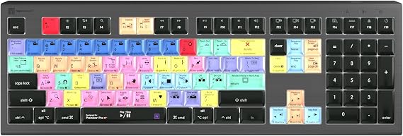 Logickeyboard Backlit 'Astra2' Designed for Editing in Adobe Premiere Pro on Mac p/n LKB-PPROCC-A2M-US