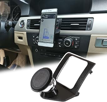 for BMW 3 Series E90 E91 E92 E93 360-Degree Rotary Cell Phone Holder Mobile Phone Mount Black(Magnet)