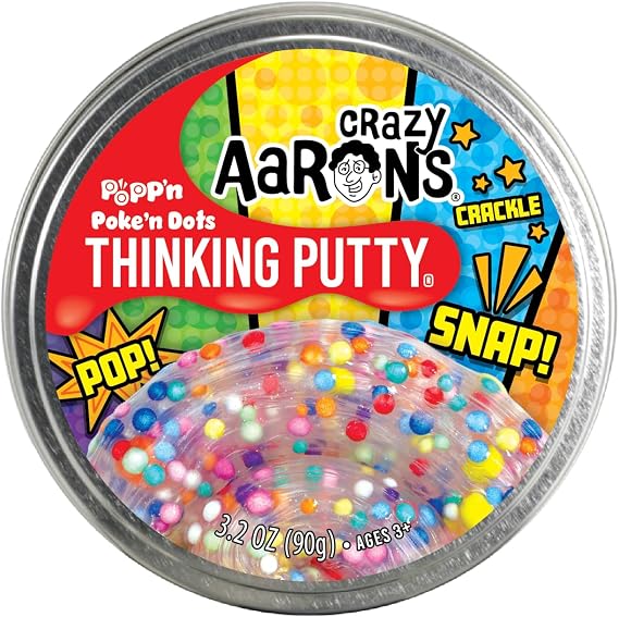 Crazy Aaron's Thinking Putty - Poke'N Dots Poppn - Multi-Color Sensory Putty for Kids and Grown ups in a 4" Tin - Creative and Endless Fun, Stress Relief Therapy Toys, Never Dries Out - Made in USA