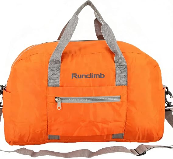 Travelling Bags, Water-Resistant, Ultralight, Expandable Travel Bag with Carry Handle, Vibrant Orange