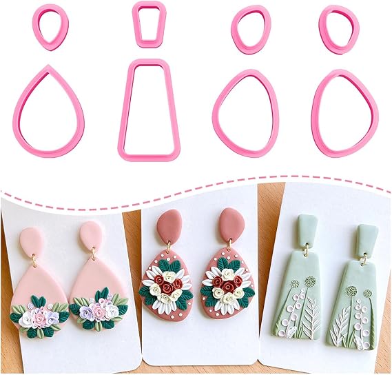Keoker Polymer Clay Cutters, Clay Cutters for Polymer Clay Jewelry, Basic Polymer Clay Cutters, Clay Earrings Cutters.