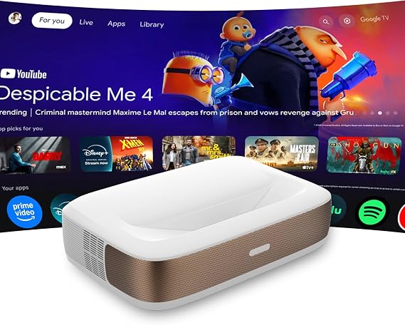 G3 Portable UST Triple Laser Projector 600 ANSI Lumens 1080p | Autofocus | Automatic Keystone Correction | Home Cinema