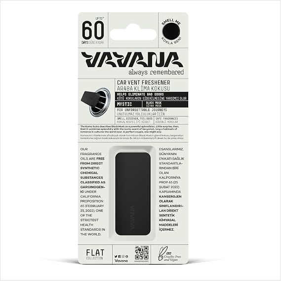 VAVANA Car Air Conditioner Scent, Flat Auto Scent, 60 Days Effective Vehicle Smell (Black Musk)