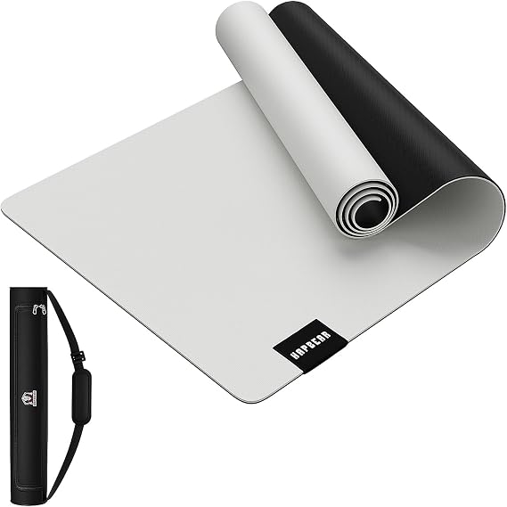 HAPBEAR Large Yoga Mat - 72"30" Double-Sided Rubber Exercise & Workout Mat - Non-Slip Textured Surface - 5mm Thick Cushioned for Joints - Shock-Absorbing & Durable for Fitness (Yoga, Pilates) - Bonus Oxford Bag Included