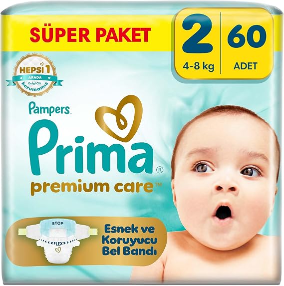 Prima Bebek Bezi Premium Care 2 Numara 60 Adet Ekonomik Paket