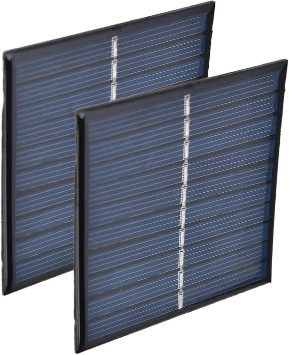Ymiko Small Solar Panels, Mini Solar Panel Portable Kit 2Pcs 0.7W 5V 0140mA Flexible for Water Pumps Street Lights