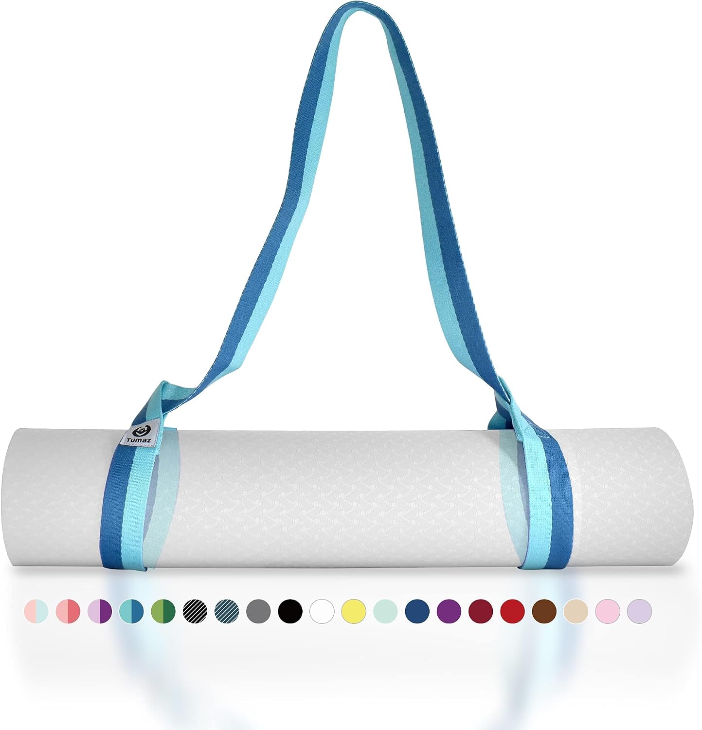 Tumaz Yoga Mat Strap [MAT NOT Included] 2 Sizes with Extra Thick & Comfy Delicate Texture, Adjustable Yoga Mat Carrier