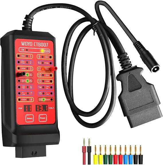 OBD2 Breakout Box, WOYO CTB007 12V/24V CAN Tester Box (27.5inch/70cm)