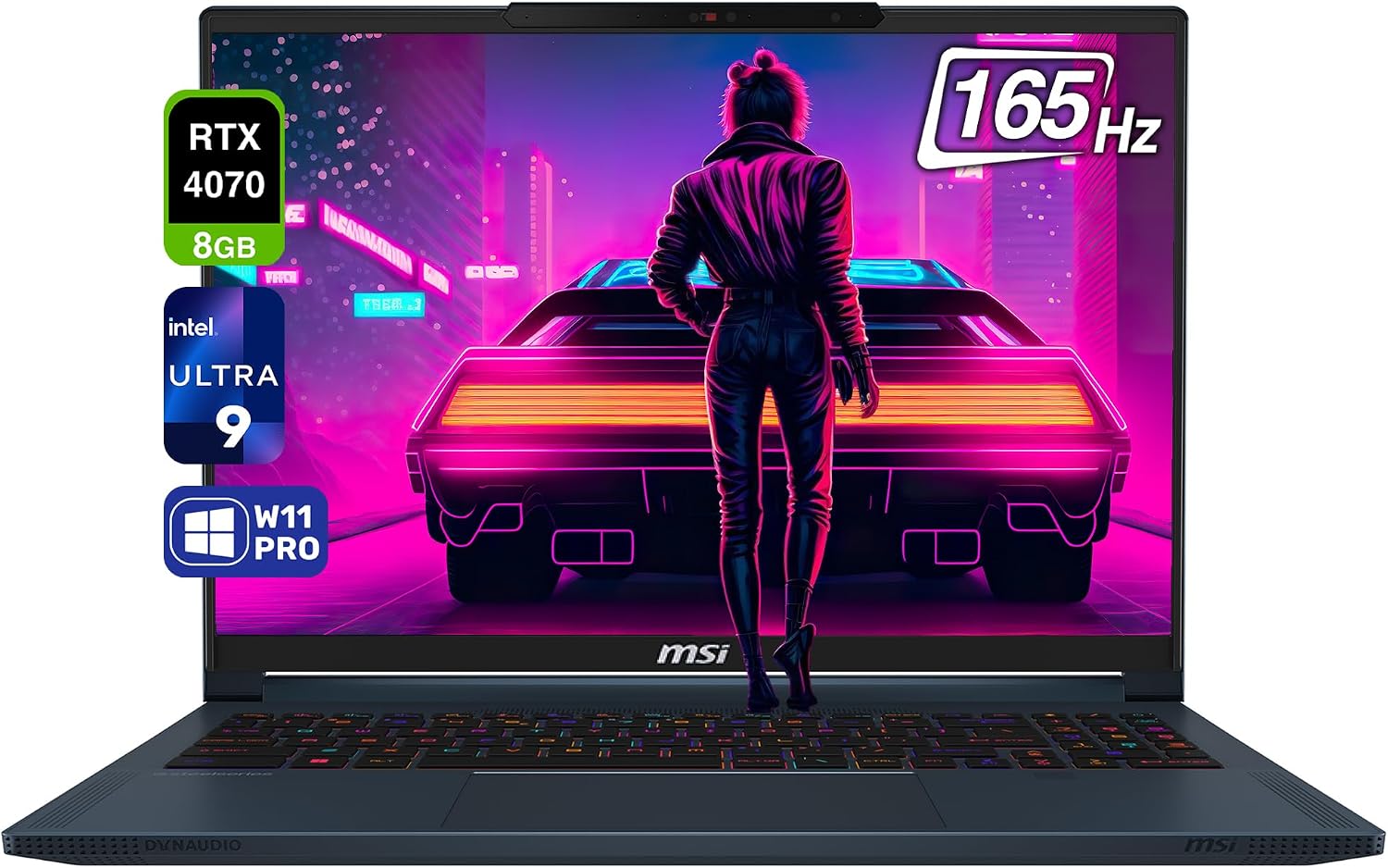 MSI Stealth 16 AI Ultra Thin Gaming Laptop, Intel Ultra 9-185H, 64 GB DDR5 RAM, 4 TB PCle SSD, 16 165Hz FHD 1920x1200, Nvidia G-Force RTX 4070, Backlit Keyboard, W11 Pro, Star Blue