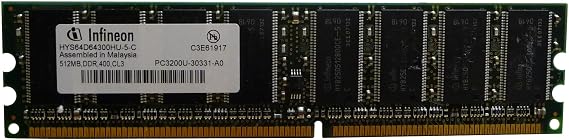 Infineon 512MB PC-3200U DDR 400MHz CL3 Memory HYS64D64300HU-5-C