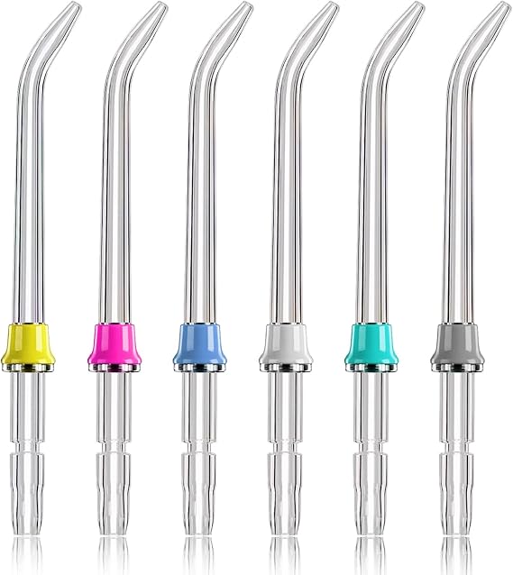 Water Flosser Replacement Tips, Refill Heads Compatible with Waterpik Water, Replacement Classic Jet Tips Compatible with WP100 WP108 WP112 WP250 WP450 WP560 WP660 WP811 WP861 (6-Pack)