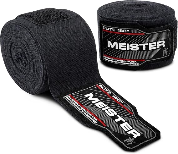 Meister Elite 180" Premium Adult Hand Wraps for MMA & Boxing (Pair)