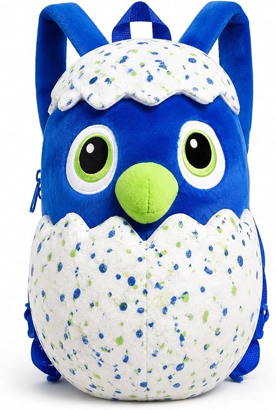 SRV Hub 3D Plush TV Character Backpack for Girls, Blue White Kids Rucksack with Adjustable Straps, Zipped Pocket – Lightweight School Nursery Bag for Age 3+ Travel Use