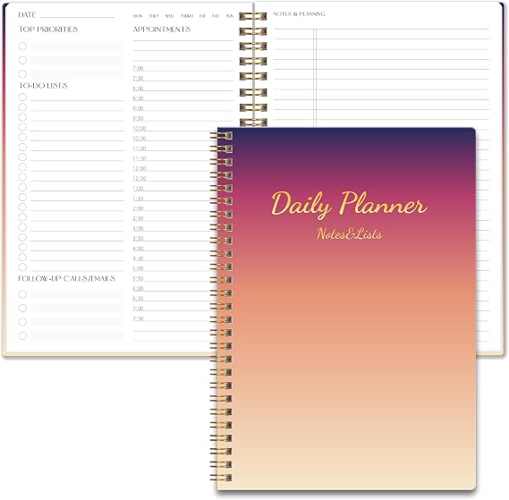 TREES Undated Daily Planner, 80-Day To-Do List with Hourly Schedule