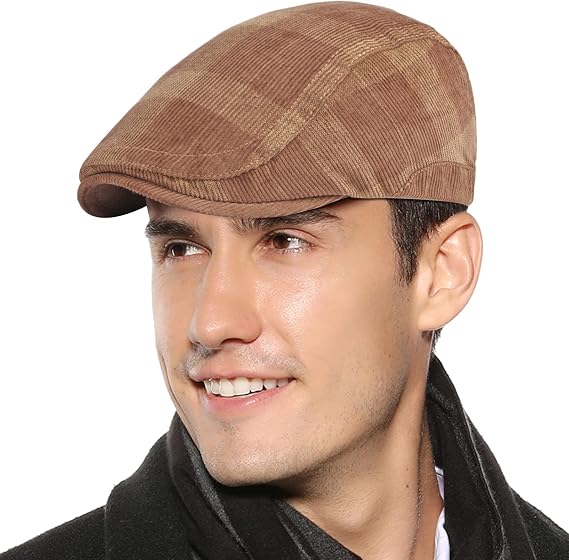 Aivtalk Mens Newsboy Beret Cap Adjustable Cabbie Hat Driving Flat Ivy Cap