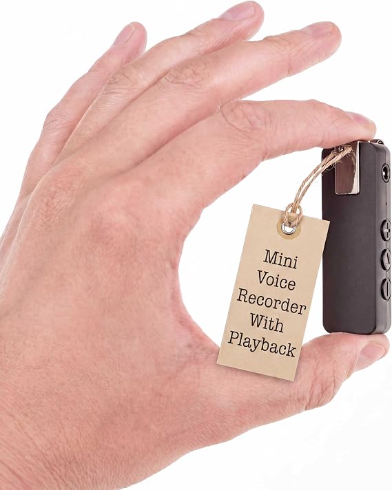 Voice Recorder with Clip, Mini Voice Recorder with Playback, Portable | This small recorder  with headphones for playback, offering compatibility across iPhone, Android, PC, and Macs.