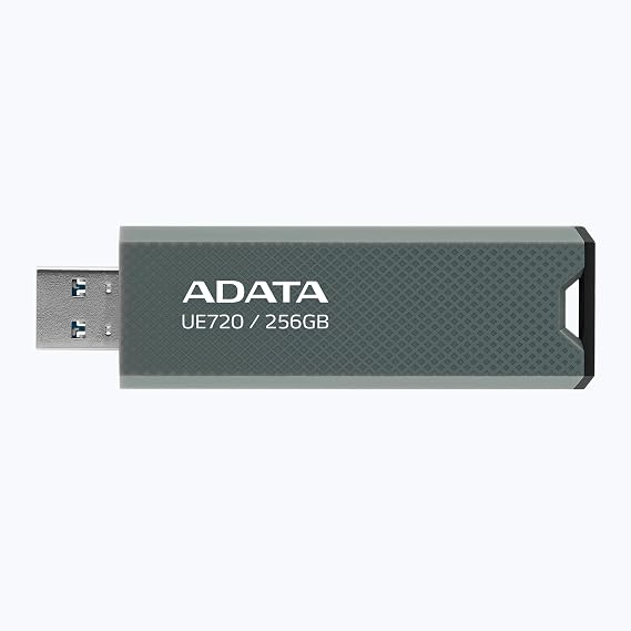 ADATA UE720 USB Flash Drive, Grey, 256GB, 1 Count